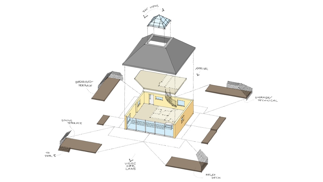 pyramid house finland diagram architect drawing concept composition hand drawn studio void building permit